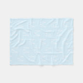 Pas de letter lichtblauw wit van het initiaal mono fleece deken (Voorkant (Horizontaal))
