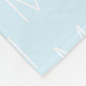 Pas de letter lichtblauw wit van het initiaal mono fleece deken (Hoek)
