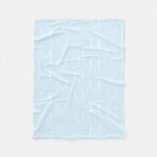 Pas de letter lichtblauw wit van het initiaal mono fleece deken (Voorkant)