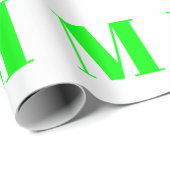 Pas de Letter met Initiaal aan, het neongroene wit Cadeaupapier (Rol Hoek)