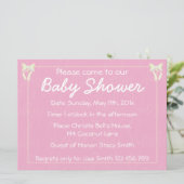 Pas de lichtroze doucheuitnodiging voor Baby Girl Kaart (Staand voorkant)