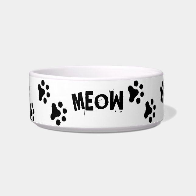 Pas de Meow Bowl van je kat aan Voerbakje (Voorkant)