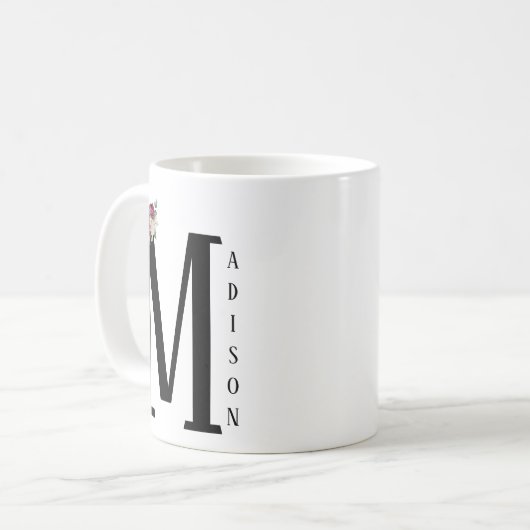 Pas de mok van de creëer jouw naam, Wit en Zwart a (Voorkant links)