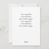 Pas de naam en het bericht van het script aan, wit feestdagenkaart (Achterkant)