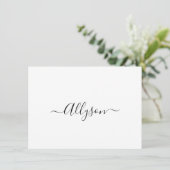 Pas de naam en het bericht van het script aan, wit feestdagenkaart (Staand voorkant)