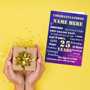 Pas de naam/herdenkings- 12-stappen-herstelkaart a kaart