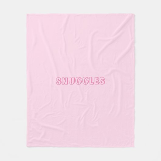 Pas de naam van de "Snuggles"of tekstlichtroze aan Fleece Deken (Voorkant)