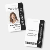 Pas de naam van het personeel aan Logo Barcode Fot Badge (Voor- en achterkant)