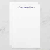 pas de naamtekst van de verandering aan blauw wit briefpapier (Voorkant / Achterkant)