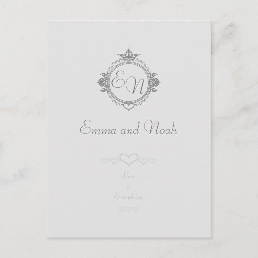 Pas de namen, initialen en de zin Love aan Aankondigingskaart (Voorkant)