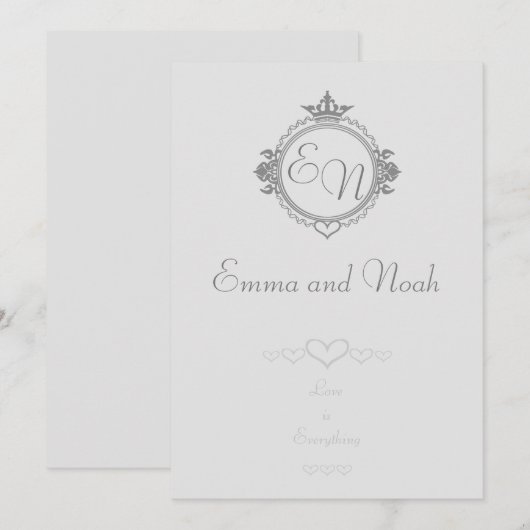 Pas de namen, initialen en frasen Love aan Bedankkaart (Voorkant / Achterkant)