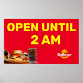 Pas de Open Logo van het Restaurant van de Burger  Poster (Voorkant)