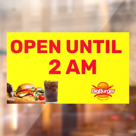 Pas de Open Logo van het Restaurant van de Burger  Raamsticker (Vel 2)