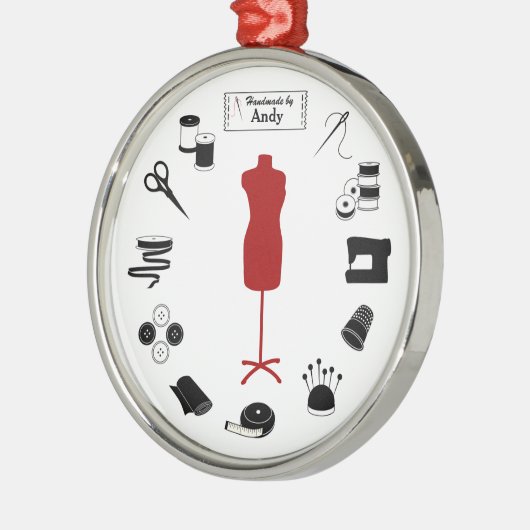 Pas de Ornament van het Etiket aan (Links)