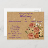 Pas de prachtige roze rozen huwelijksuitnodiging a briefkaart (Voorkant / Achterkant)