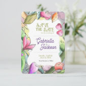 Pas de prachtige Waterverf aan die wordt geschetst Save The Date (Staand voorkant)