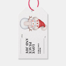 Pas de prettige kerstcadeauLabels van Snowman aan Cadeaulabel