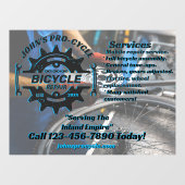 Pas de professionele fietsreparatiezaak aan raamsticker (Vel)