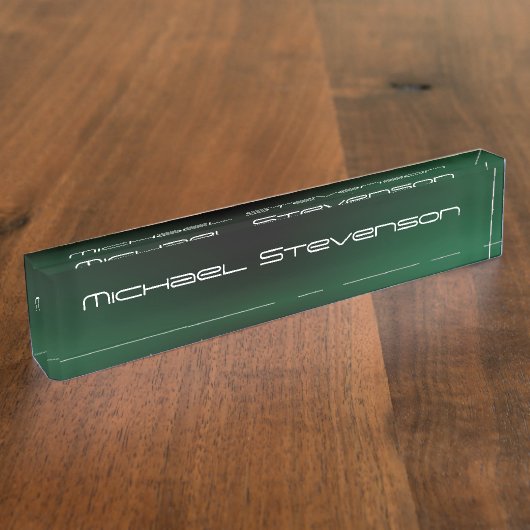 Pas de Professionele Moderne Groene naamplaat van  Naambordje (Zijkant)