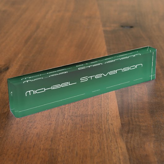 Pas de Professionele Moderne Groene naamplaat van  Naambordje (Zijkant)