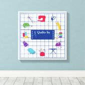 Pas de Quilt Tijd van het Etiket aan Canvas Afdruk (Insitu (Houten vloer))