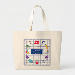 Pas de Quilt Tijd van het Etiket aan Grote Tote Bag