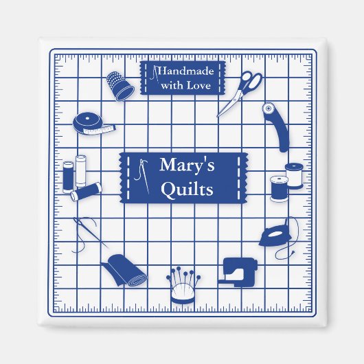 Pas de Quilt Tijd van het Etiket aan Magneet (Voorkant)