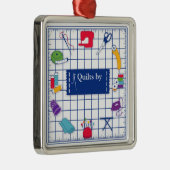 Pas de Quilt Tijd van het Etiket aan Metalen Ornament (Rechts)