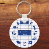 Pas de Quilt Tijd van het Etiket aan Sleutelhanger (Voorkant)