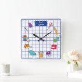 Pas de Quilt Tijd van het Etiket aan Vierkante Klok (Huis)