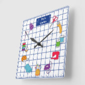 Pas de Quilt Tijd van het Etiket aan Vierkante Klok (Hoek)