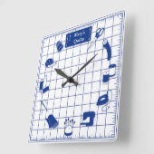 Pas de Quilt Tijd van het Etiket aan Vierkante Klok (Hoek)