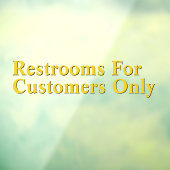 Pas de Restrooms aan voor klanten die alleen Gold  Raamsticker (Vel 3)