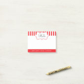 Pas de rode strepes van de maaltijd aan post-it® notes (Op bureau)