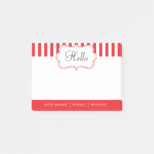 Pas de rode strepes van de maaltijd aan post-it® notes