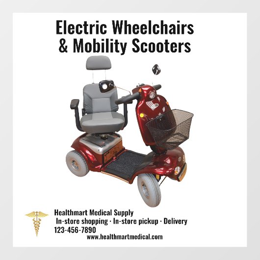 Pas de Scooters van de Medische Leveringsmobilitei Raamsticker (Vel)