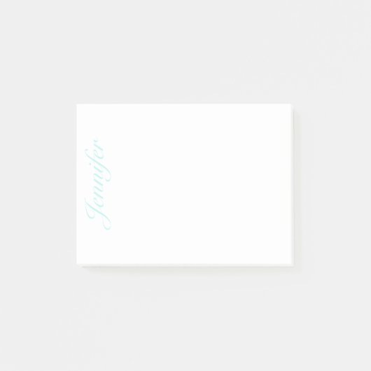 Pas de scriptnaam aan, geen lijnen, licht turkoois post-it® notes (Voorkant)