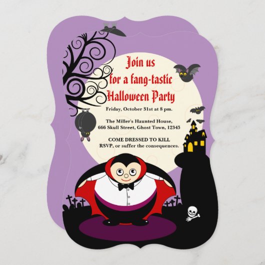 Pas de spooke Halloween schattige Dracula vampire  Kaart (Voorkant / Achterkant)