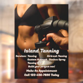 Pas de Spray Tanning Booth Business aan Raamsticker (Vel 2)
