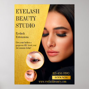 Pas de studio voor wimperextensions aan voordeur a poster