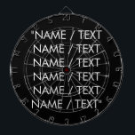 Pas de tekst van de Naam minimalistisch elegant zw Dartbord<br><div class="desc">Pas Naam tekst minimalistische elegante zwarte witte Dart Board aan Pas aan,  personaliseer met naam,  citaat,  zin of tekst</div>