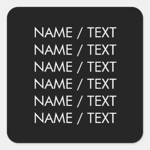 Pas de tekst van de Naam minimalistisch elegant zw Vierkante Sticker