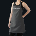Pas de tekst van de Naam minimalistisch elegante h Schort<br><div class="desc">Personaliseer Naam tekst minimalistische sierlijke houtskool grijs wit Schort Aanpassen,  personaliseren met naam,  offerte,  zin of tekst. Zeer geschikt voor koks,  koks,  aardewerk,  keramiek,  ambachten,  werk,  keuken,  bakken,  bbq,  grill,  en ook bedrijven en winkels,  enz</div>