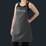 Pas de tekst van de Naam minimalistisch elegante h Schort<br><div class="desc">Personaliseer Naam tekst minimalistische sierlijke houtskool grijs wit Schort Aanpassen,  personaliseren met naam,  offerte,  zin of tekst. Zeer geschikt voor koks,  koks,  aardewerk,  keramiek,  ambachten,  werk,  keuken,  bakken,  bbq,  grill,  en ook bedrijven en winkels,  enz</div>