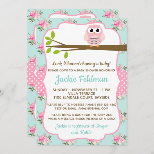 Pas de Uitnodiging van het Rode Baby shower van de (Voorkant / Achterkant)