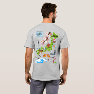Pas de voorkant aan, Leuke Japanse kaart Ontwerp t T-shirt