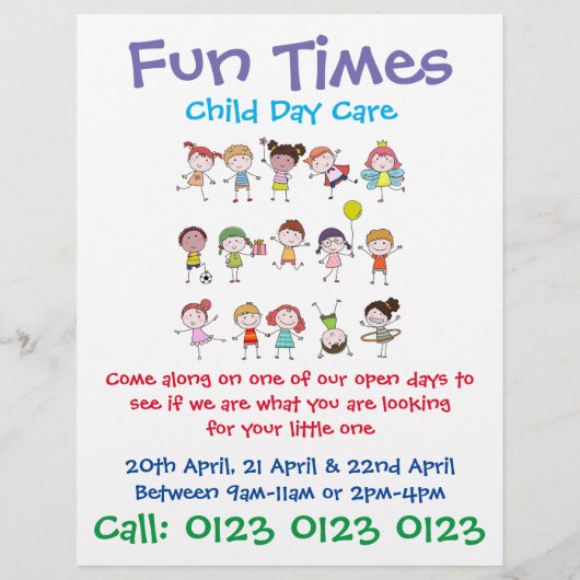 Pas de zorgbrochure op de kinderdag aan flyer (Achterkant)