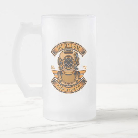 Pas Deep Sea Divers Duikhelm Uitrusting Sport aan Matglas Bierpul (Links)