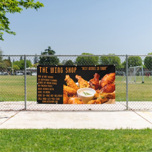 Pas Delicious Chicken Wings Restaurant Large aan Spandoek (Insitu)