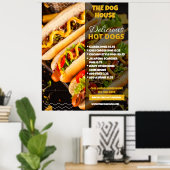Pas Delicious Hotdogs Restaurant Front Large aan Poster (Thuiskantoor)